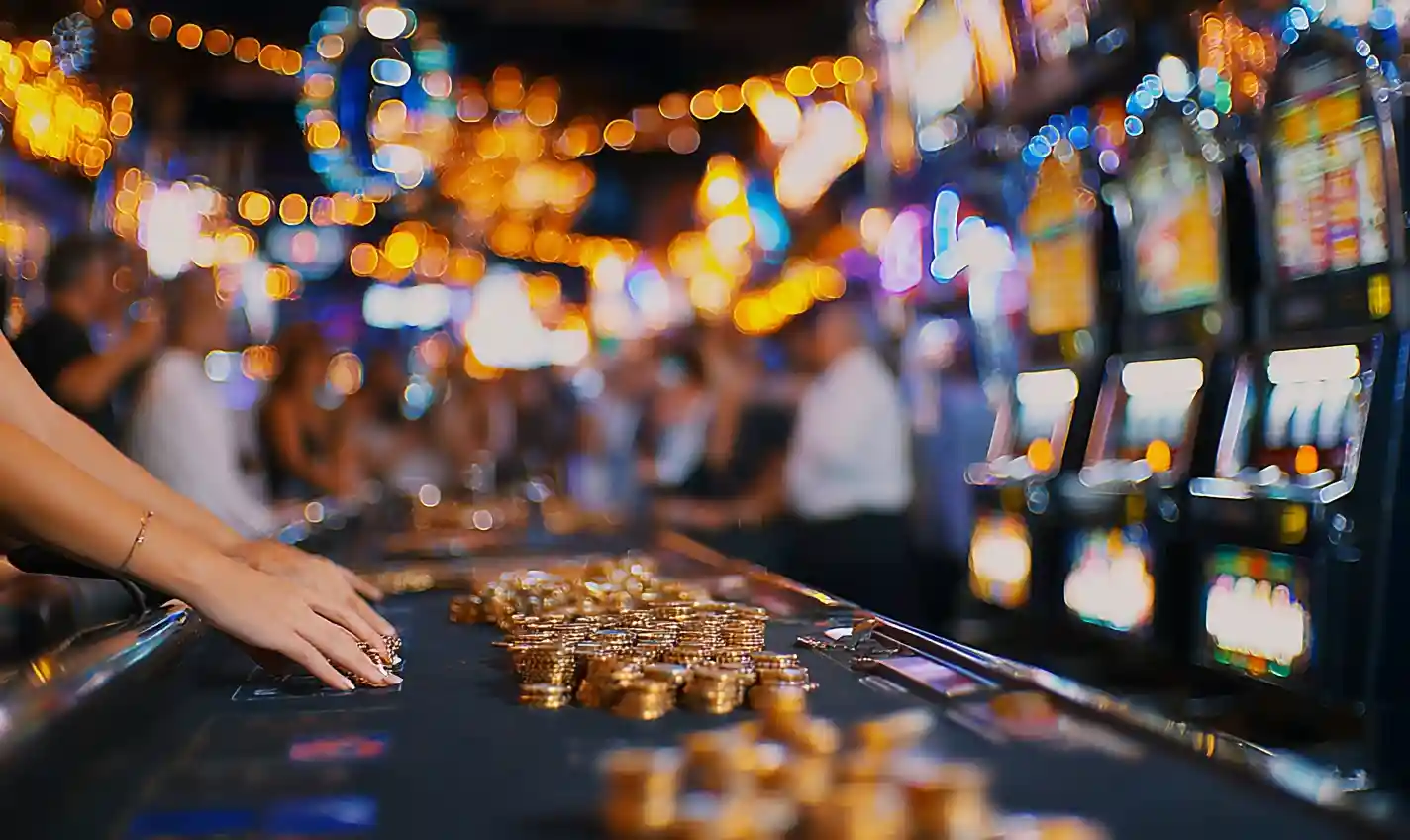 Image of a penny slot machine with a water wheel feature
